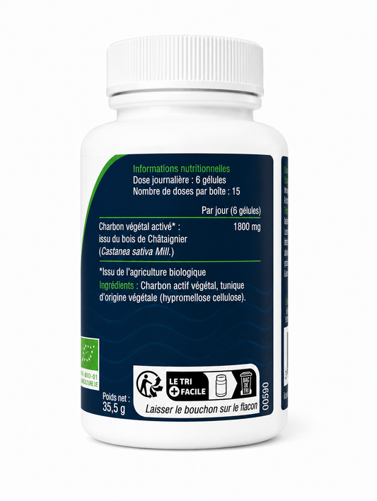 Charbon actif végétal bio français - DYNVEO
