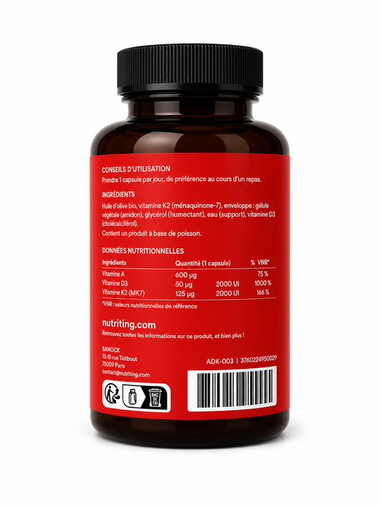 nuADK Vitamine D3 capsules - NUTRITING